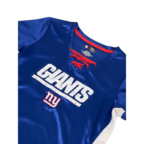 NFL Tops - New York Giants,‎ Tie Front, Game Day Shirt, Size Large, 1149T